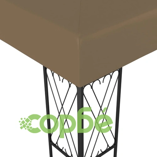 Шатра с LED светещи стрингове, 3х4 м, таупе, текстил ➤ топ цена ➤ sorbe.bg