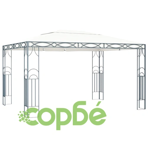 Шатра с LED светещи стрингове, 400x300 см, кремава ➤ топ цена ➤ sorbe.bg