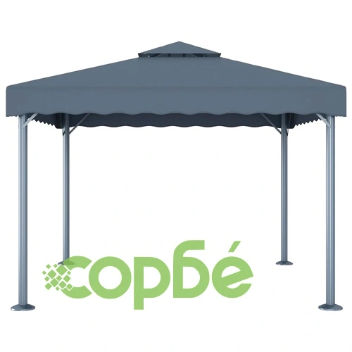 Шатра с LED светещи стрингове, 300x300 см, антрацит, алуминий ➤ топ цена ➤ sorbe.bg