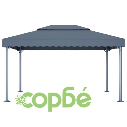 Шатра с LED светещи стрингове, 400x300 см, антрацит, алуминий ➤ топ цена ➤ sorbe.bg