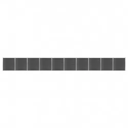 Ограден панел, WPC, 1737x186 см, черен
