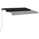 Ръчно прибиращ се сенник с LED, 3x2,5 м, антрацит