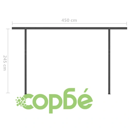 Ръчно прибиращ се сенник с LED, 4,5x3 м, синьо и бяло ➤ топ цена ➤ sorbe.bg