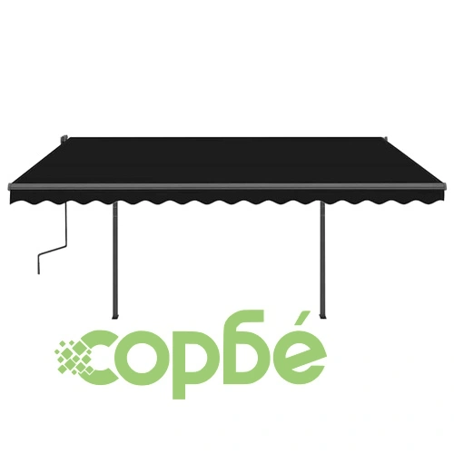 Ръчно прибиращ се сенник с LED, 4,5x3 м, антрацит ➤ топ цена ➤ sorbe.bg