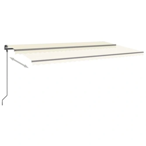 Автоматична тента с LED и сензор за вятър, 6x3 м, кремава ➤ топ цена ➤ sorbe.bg