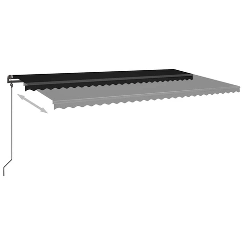 Автоматична тента с LED и сензор за вятър, 6x3 м, антрацит ➤ топ цена ➤ sorbe.bg