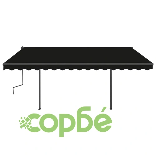 Автоматична тента с LED и сензор за вятър, 4,5x3,5 м, антрацит ➤ топ цена ➤ sorbe.bg