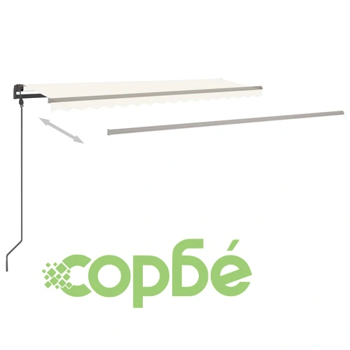 Ръчно прибиращ се сенник с LED, 5x3,5 м, кремав на топ цена от sorbe.bg Ръчно прибиращ се сенник с LED, 5x3,5 м, кремав ➤ топ цена ➤ sorbe.bg