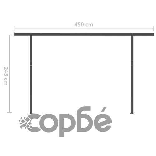 Ръчно прибираща се тента с LED, 5x3,5 м, оранжево и кафяво ➤ топ цена ➤ sorbe.bg