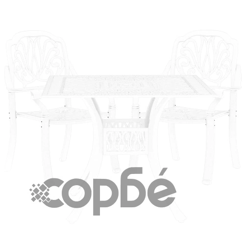 Бистро комплект, 3 части, лят алуминий, бял ➤ топ цена ➤ sorbe.bg