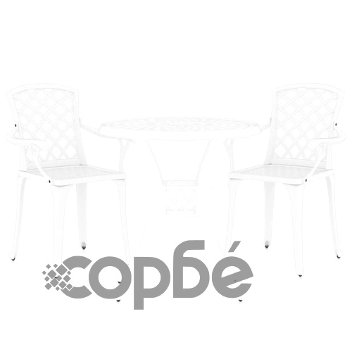 Бистро комплект, 3 части, лят алуминий, бял ➤ топ цена ➤ sorbe.bg