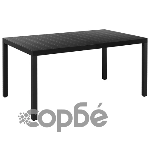 Градински трапезен комплект, 7 части, алуминий, черен ➤ топ цена ➤ sorbe.bg