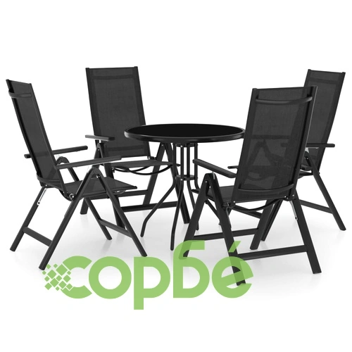 Бистро комплект от 5 части, черно и антрацит ➤ топ цена ➤ sorbe.bg