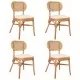 Трапезни столове, 4 бр, тапицерия от лен