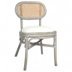 Трапезни столове, 6 бр, сиви, тапицерия от лен