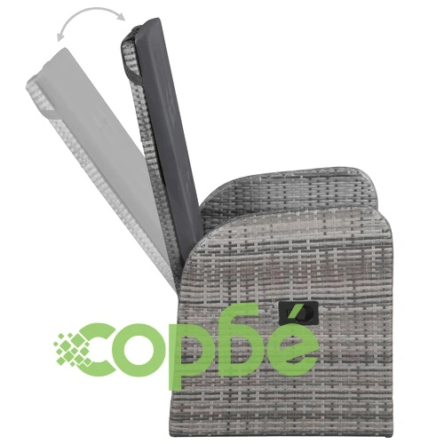 Градински трапезен комплект, 5 части, сив ➤ топ цена ➤ sorbe.bg