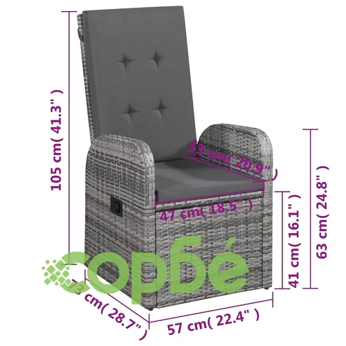 Градински трапезен комплект, 5 части, сив ➤ топ цена ➤ sorbe.bg