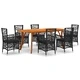 Градински трапезен комплект, 7 части, черен