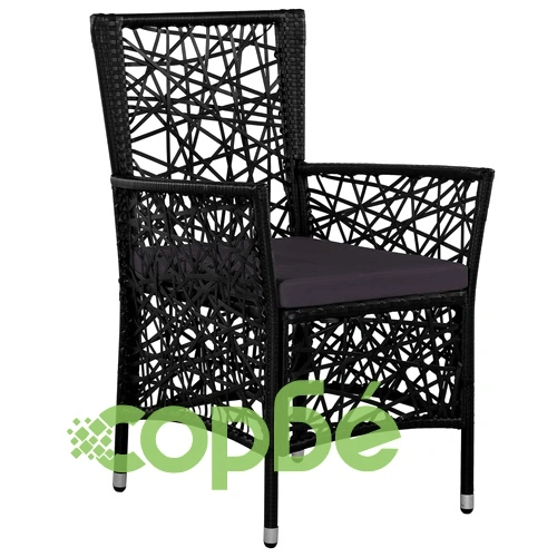 Градински трапезен комплект, 7 части, черен ➤ топ цена ➤ sorbe.bg