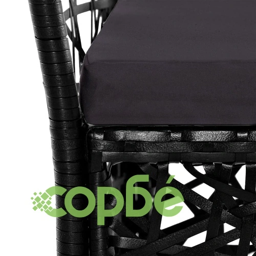 Градински трапезен комплект, 7 части, черен ➤ топ цена ➤ sorbe.bg