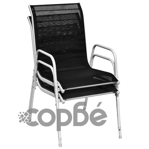 Градински трапезен комплект, 7 части, стомана, черен ➤ топ цена ➤ sorbe.bg