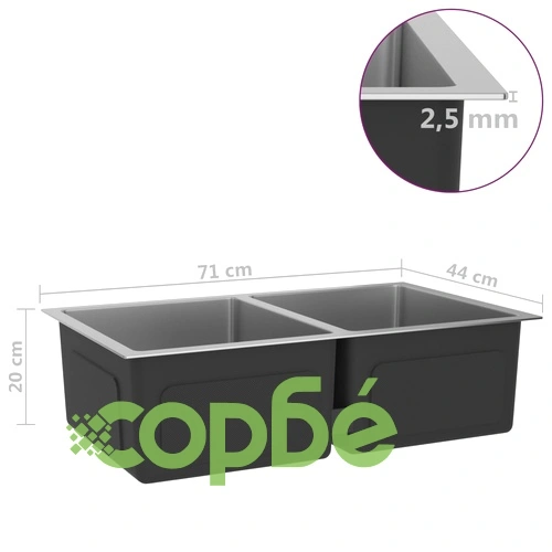 Ръчно изработена кухненска мивка, неръждаема стомана ➤ топ цена ➤ sorbe.bg