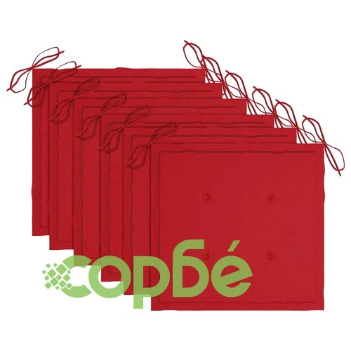 Стифиращи градински столове с възглавници, 6 бр, тик масив ➤ топ цена ➤ sorbe.bg