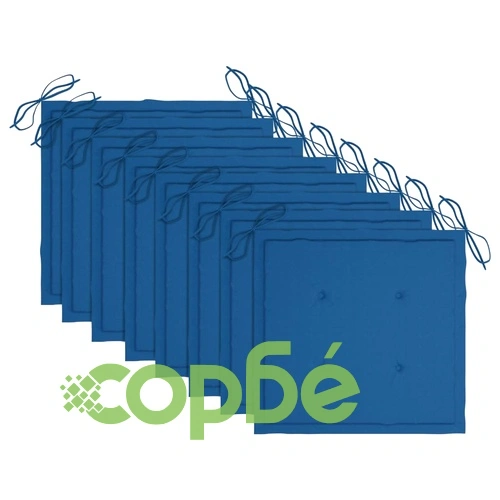 Стифиращи градински столове с възглавници 8 бр тик масив ➤ топ цена ➤ sorbe.bg