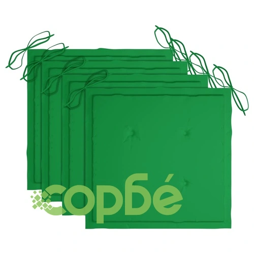 Сгъваеми градински столове с възглавници, 4 бр, тик масив ➤ топ цена ➤ sorbe.bg