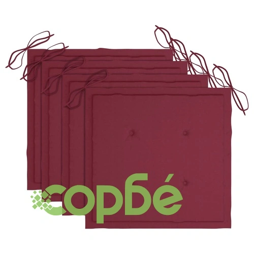 Сгъваеми градински столове с възглавници, 4 бр, тик масив ➤ топ цена ➤ sorbe.bg