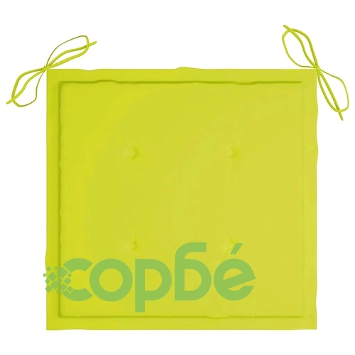Градински столове с яркозелени възглавници 8 бр тик масив ➤ топ цена ➤ sorbe.bg