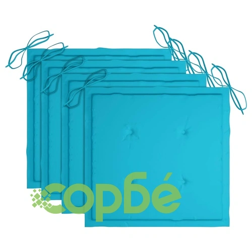 Стифиращи градински столове с възглавници 4 бр тик масив ➤ топ цена ➤ sorbe.bg