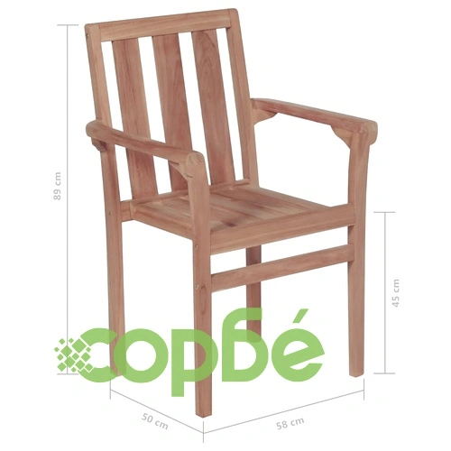 Стифиращи градински столове, 6 бр, тиково дърво масив ➤ топ цена ➤ sorbe.bg