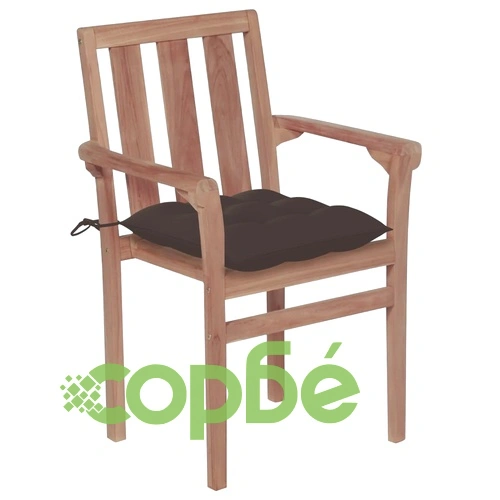 Стифиращи градински столове с възглавници, 8 бр, тик масив ➤ топ цена ➤ sorbe.bg