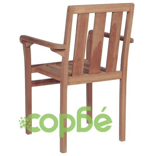 Стифиращи градински столове с възглавници, 8 бр, тик масив ➤ топ цена ➤ sorbe.bg