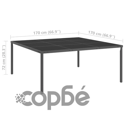Градински трапезен комплект, 13 части, стомана ➤ топ цена ➤ sorbe.bg