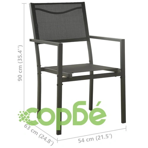 Градински трапезен комплект, 7 части, стомана ➤ топ цена ➤ sorbe.bg