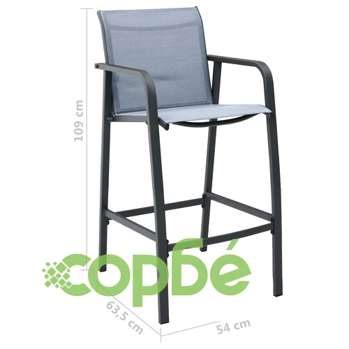 Градински бар комплект, 7 части, черно и сиво ➤ топ цена ➤ sorbe.bg