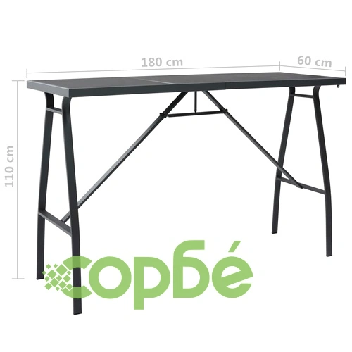 Градински бар комплект, 7 части, черно и сиво ➤ топ цена ➤ sorbe.bg