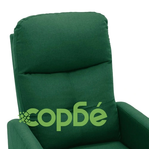 Електрически масажен стол, тъмнозелен, текстил ➤ топ цена ➤ sorbe.bg