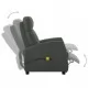Електрически масажен наклоняем стол, сив, изкуствена кожа