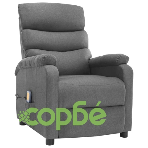 Електрически масажен стол, светлосив, текстил ➤ топ цена ➤ sorbe.bg