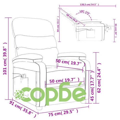 Електрически масажен стол, светлосив, текстил ➤ топ цена ➤ sorbe.bg