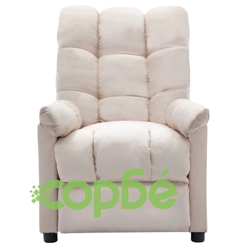 Електрически масажен стол, кремав, текстил ➤ топ цена ➤ sorbe.bg