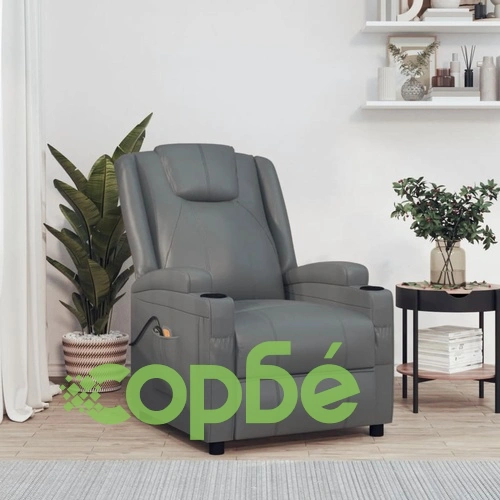 Електрически масажен стол, антрацит, изкуствена кожа ➤ топ цена ➤ sorbe.bg