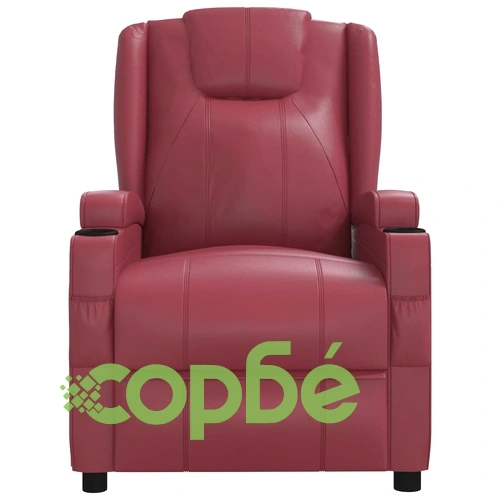 Електрически масажен стол виненочервен изкуствена кожа ➤ топ цена ➤ sorbe.bg