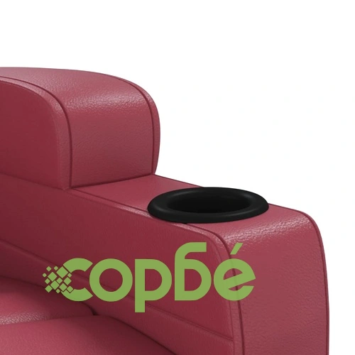 Електрически масажен стол виненочервен изкуствена кожа ➤ топ цена ➤ sorbe.bg