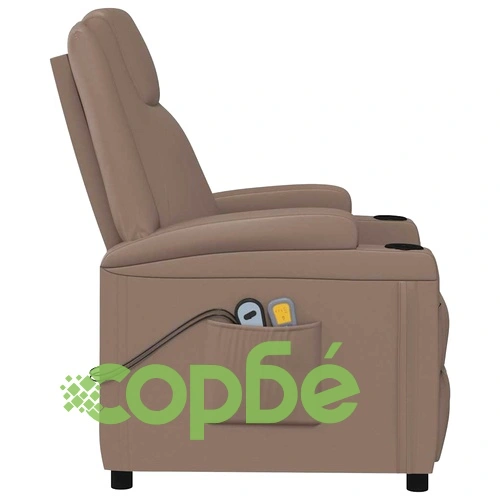 Електрически масажен стол, капучино, изкуствена кожа ➤ топ цена ➤ sorbe.bg