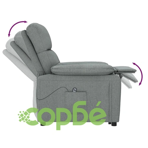 Електрически наклоняем стол, тъмносив, текстил ➤ топ цена ➤ sorbe.bg