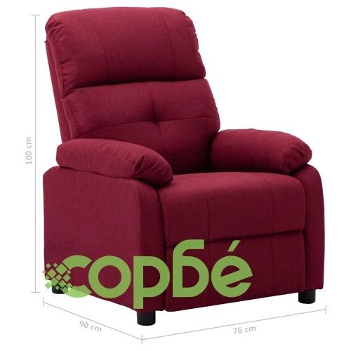 Електрически стол реклайнер, виненочервен, текстил ➤ топ цена ➤ sorbe.bg